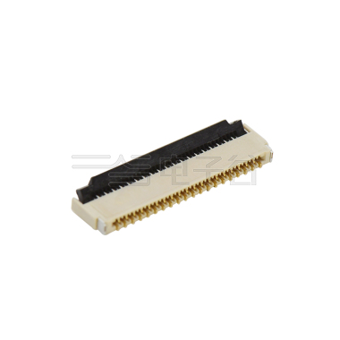Pitch 0.30mm H0.9mm双排卧贴后掀盖双面接 FPC 39pin 本色 镀全金G/F